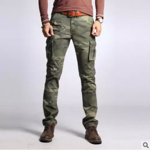 Herren Cargo Militär Hose Arbeiterhose Baumwolle Freizeit Slim Fit Tasche Skinny - Bild 20 von 47