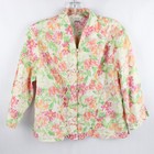 Christopher & Banks Multicolor Floral Pattern Frog Button Blouse Women's Size L