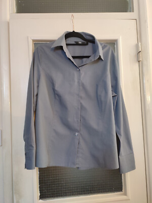 Simon Jersey Women's Grey Button-Up Shirt Size 22 UK