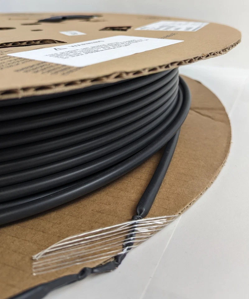 Tubo termorretráctil 75M 246 ft RNF-100-1/4-BK-SP carrete de poliolefina negro 1/4 pulgada 2:1 Foto 2 de 4