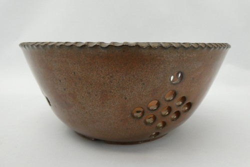 Signed Ashley Hickory North Carolina Brown Glazed Stoneware Art Pottery Bowl - 第 6/11 張圖片