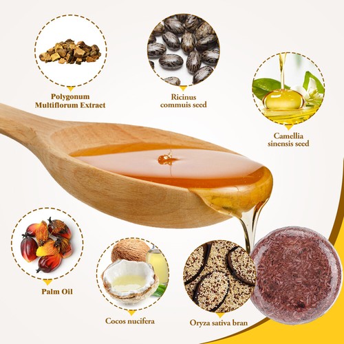 Paquete de 2 barras de jabón natural para oscurecer el cabello poligono multiflor - Imagen 8 de 17