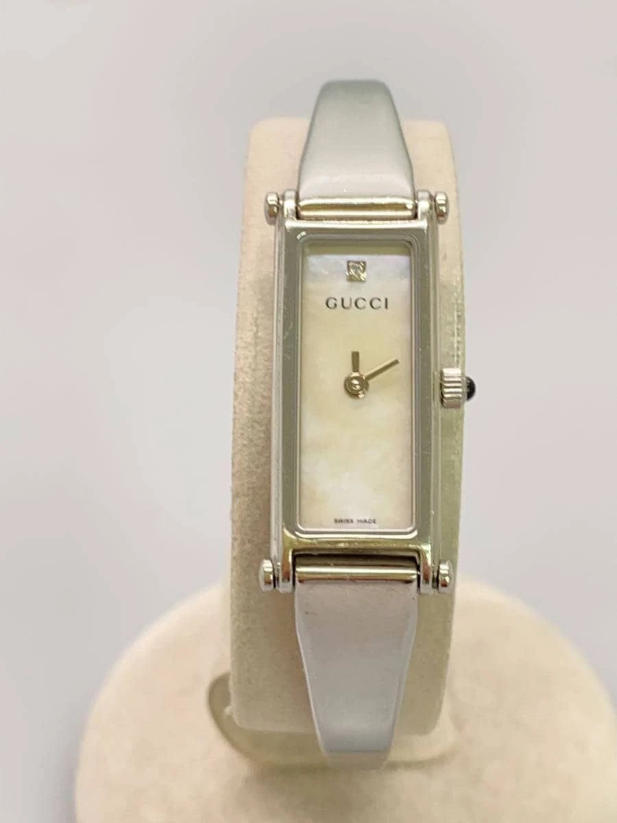 Montre Femme GUCCI Quartz Analogique Acier Inoxydable Blanc Argent 1500L Occasion