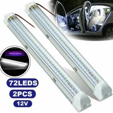 2PCS Bright 72 LED Ceiling Car Interior Strip Light Bar Lamp Trailer Camper
