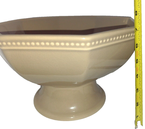 Vintage Ceramic Centrepiece Octagon Pedestal Bowl Large Heavy Duty Quality. - Picture 5 of 10