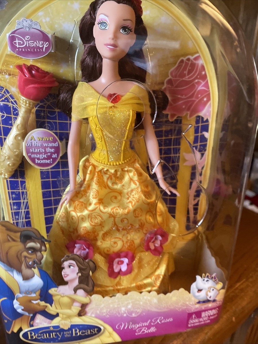 DISNEY PRINCESS MAGICAL ROSES BELLE 12" DOLL BEAUTY AND THE BEAST 2009 NEW  READ