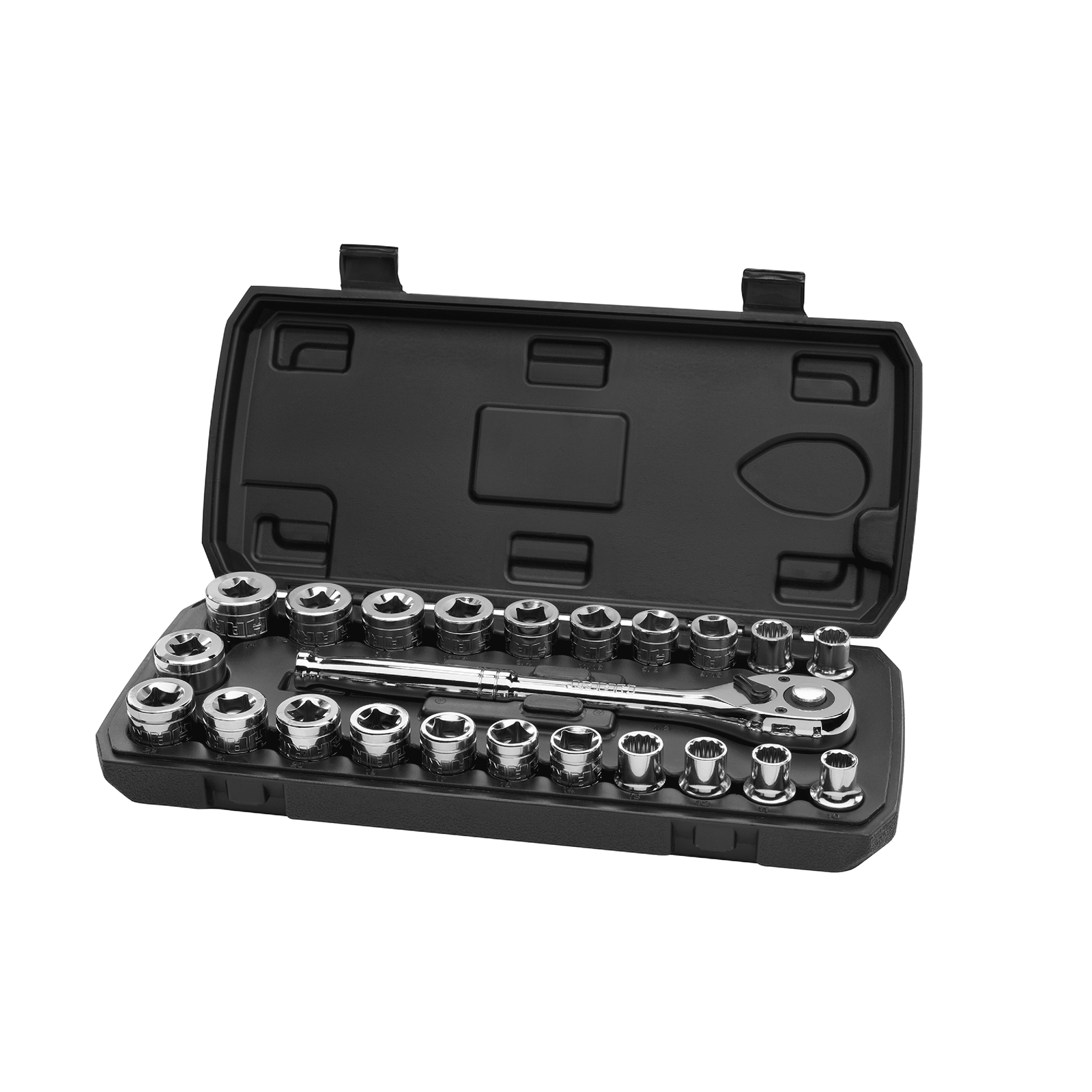 23-Piece 1/2-Inch Drive Mechanics Tool Set with Ratchet and Sockets