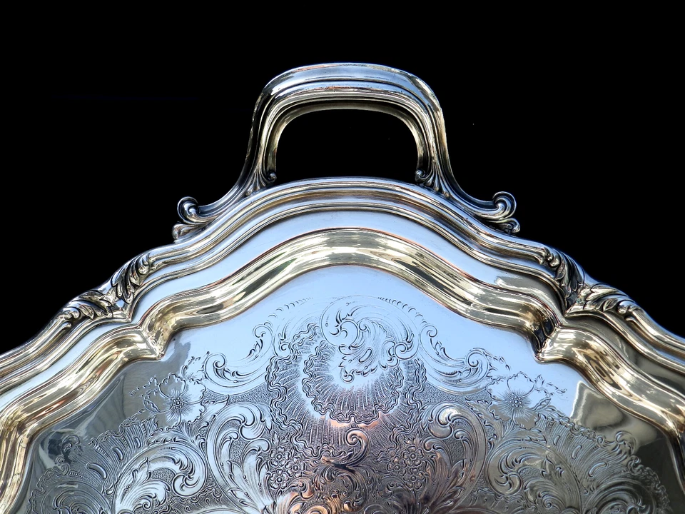 Bandeja enchapada en plata Winthrop vintage REED & BARTON 1795/25 29 1/2" X 21" Foto 3 de 4