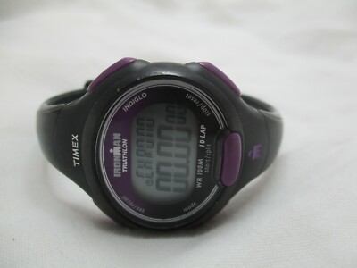 Timex Ironman Triathlon Digital Watch Purple Black Buckle  display picture 1