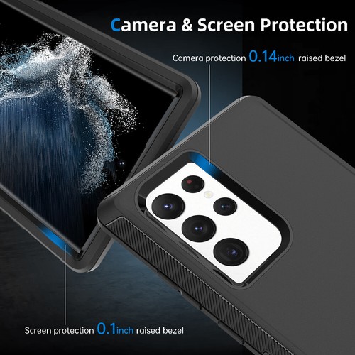 Shockproof Defender Case For Samsung Galaxy S22/S22+/S22 Ultra With Belt Clip - Picture 4 of 21