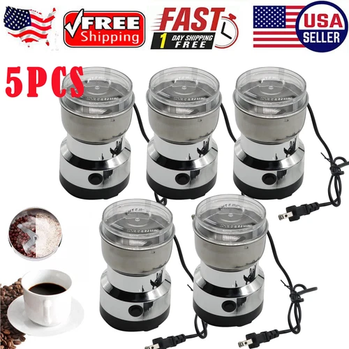 5PCS Electric Coffee Bean Grinder Nut Seed Herb Grind Spice Crusher Mill Blender