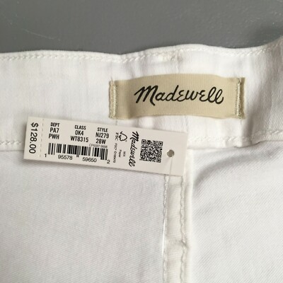 Madewell Womens Pure White Denim Plus 9