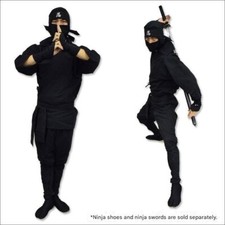 Real Ninja Suit Adult 6-Piece Set Black Costume Quick-dry from Japan