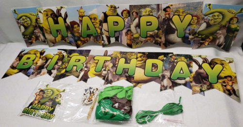 Shrek Kids Birthday Party Supplies Set Balloons Cake Toppers Banner Decorations - Picture 2 of 4