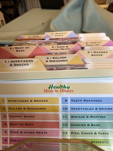 Vintage Healthy Meals in Minutes Recipe Cards, Case, 956 Cards + Index Cards - Picture 3 of 13