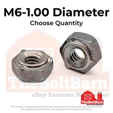 M6-1.0 3 Prong Long Pilot Hex Weld Nuts (Pick Quantity)
