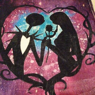 Furry Fleece Throw Blanket-Nightmare before Christmas Jack Skellington & Sally
