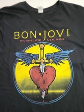 Bon Jovi TShirt, Black, Large, Pacific Tag, You Give Love A Bad Name