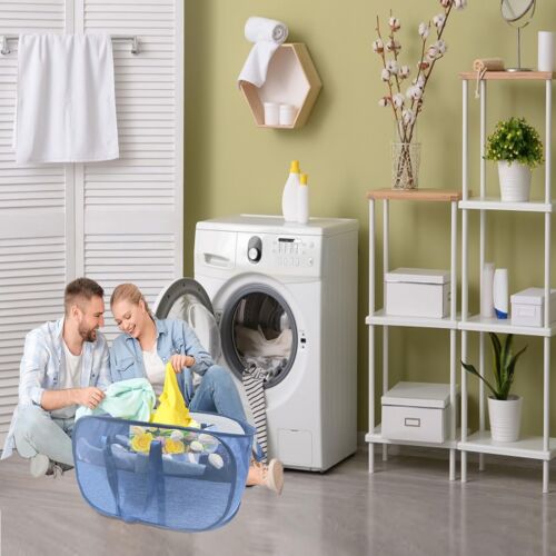 100L Collapsible Laundry Baskets Extra Large Mesh Pop Up Laundry Hamper Dirty... - Picture 7 of 7