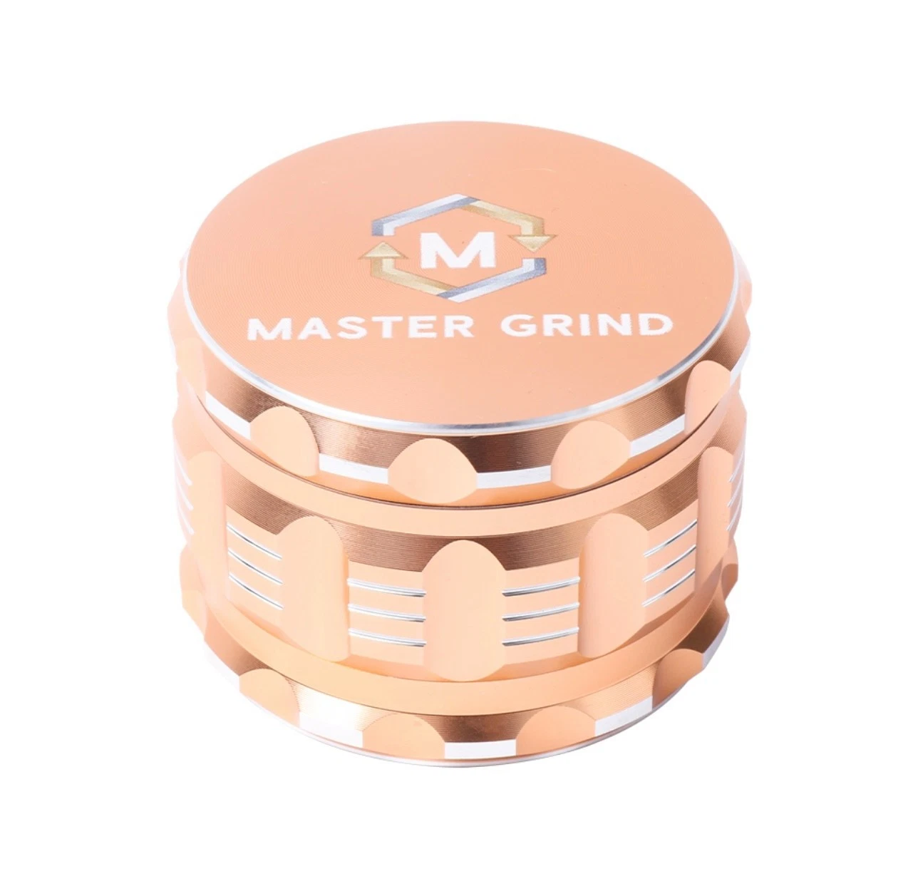 MASTER GRIND Spice Grinder 2.5 " 4pc Crusher Aluminum Grinder W/ Scraper + Brush