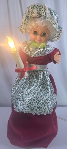 Vintage Christmas RENNOC Animated Mrs Claus 24” Lighted Candle Illuminated - Picture 2 of 16