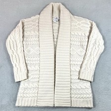 Vineyard Vines Sweater Womens Small Ivory Wool Fisherman Cable Knit Cardigan