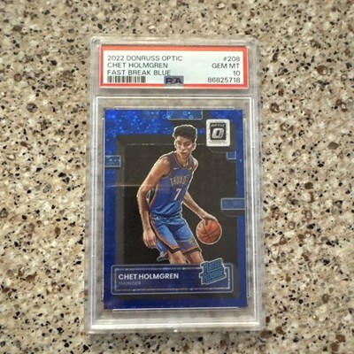 2022 Donruss Optic Chet Holmgren Fast Break Blue /49 PSA 10
