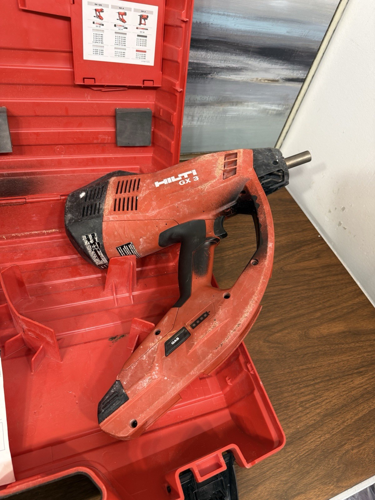 HILTI GX-3 Gas-Actuated Fastening Tool Nailer Nail Gun w Case. UNTESTED