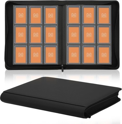 trading card binder that holds top loaders FunGuys Toploader 4 Pocket Binder for 128 Loaders, Pokemon Card Binder, MTG, Yugioh, Sports Cards, TCG Storage Album, Zipper Card Collector Folder : Office Products touch interior lining prevents scuffs while adding a refined Toploader Binder,Trading Card Binder Storage