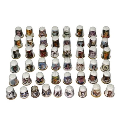 British Royal Family Fine Bone China Thimbles Lot of 49 Princess Diana Charles