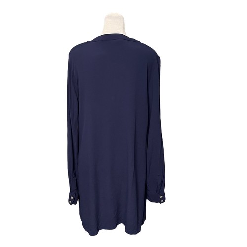 Soft Surroundings Navy Blue Vneck Crossover Hem Popover Blouse Size Large - Picture 4 of 6