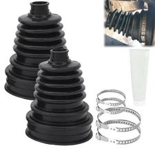 2 CV Boot Kits Axle Boot Kits with 4 Stainless Steel Clamps and 1 Grease Tube...