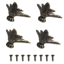 Corner Protector 4pcs Antique Corner Protector Four Sides Wood Box Feet Leg New