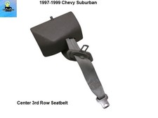 12474931 97 98 99 Chevy Suburban Rear Center 3rd Row Seatbelt Seat Belt