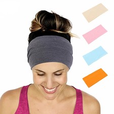 Solid Wide Elastic Headband Yoga Sports Headstrap Headwra
