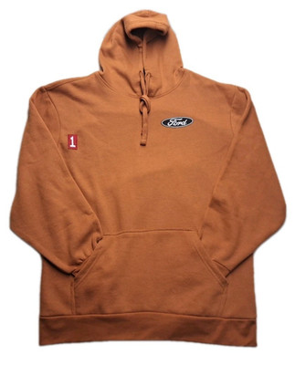 NWT Ford Roadtrip Licensed Hoodie Men s Dark Orange Graphic Print Size L Fleece
