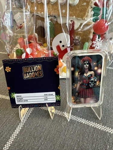 1oz.999 Silver Bullion Baddie Carlita Calavera W COA Limited Edition 1/200