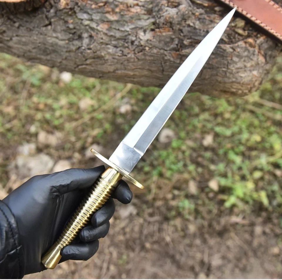 Британская армия Fairbairn Sykes коммандос нож 3-й пат латунная ручка с чехлом - Изображение 3 из 4