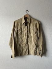 VINTAGE 40  S 50'S GABARDINE RAYON WOMENS MISS APOLLO SMALL MILITARY STYLE SHIRT