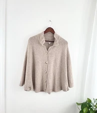 LL Bean XS Tan Mohair Blend Cape Sweater Women’s XS 