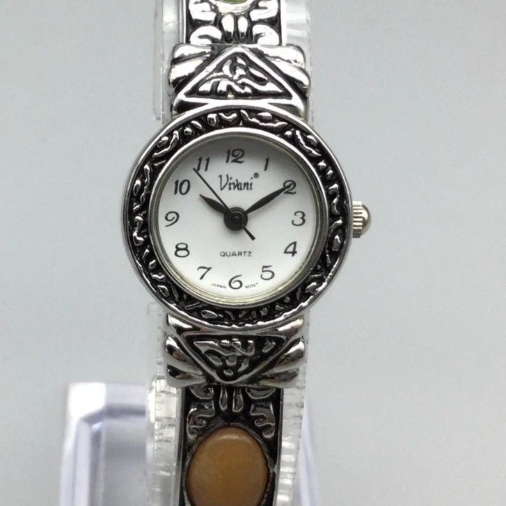 Vintage Vivani watch White black polkadot wristband Vivani Ladies Watch - Etsy main image 4