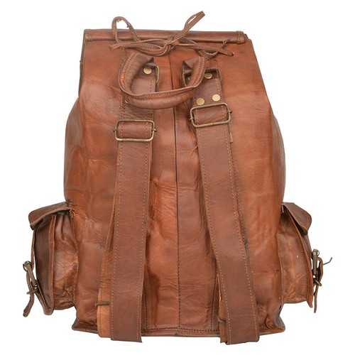Tasche Rucksack Leder Vintage echt braun Reise Schulterrucksack Damen - Bild 11 von 17