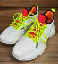 Steve Madden Mac Low Top Trainers  Shoes Sneakers White/Orange/Yellow - Size 8.5