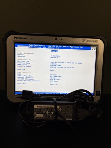 Panasonic ToughPad FZ-G1 10.1" Dual Core i5-5300.NOHD/SSD.SOLD-AS-IS