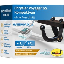 ANHÄNGERKUPPLUNG starr passend für Chrysler Voyager 96-01 + 13-polig E-Satz ABE