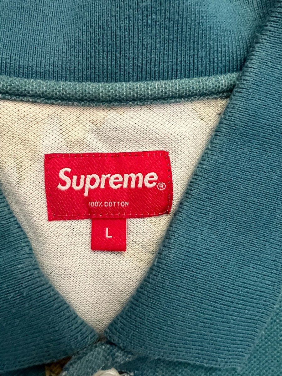 RARE Vintage Supreme Sunflower Polo Slate Large SS15 L Vtg 2015