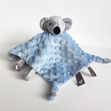 Kaiser BLUE GREY KOALA Lovey Plush Security Comforter Blanket Soft Toy Minky Dot