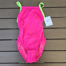 Dolphin Women's Uglies Neon Pink/green Racerback 1 Piece Swim Sz 40 New