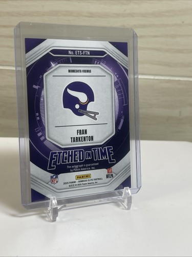 2025 Donruss Elite Fran Tarkenton Auto 15/49 Purple Etched In Time Vikings - Picture 6 of 9