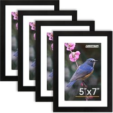 5X7 Picture Frame Set of 4, Photo Frame with HD Plexiglass, Display Pictures 4X6